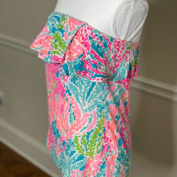 Lilly Pulitzer Wiley Tube Top Lets Cha Cha Neon SM - Picture 2 of 6